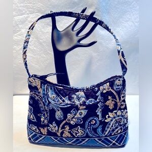 Vera Bradley Blue and Gold Small Paisley Shoulder Bag